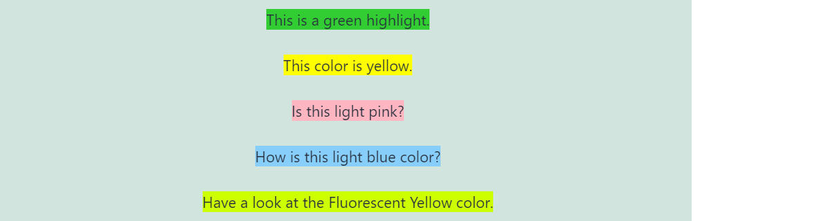 Highlight Text with multiple Colors