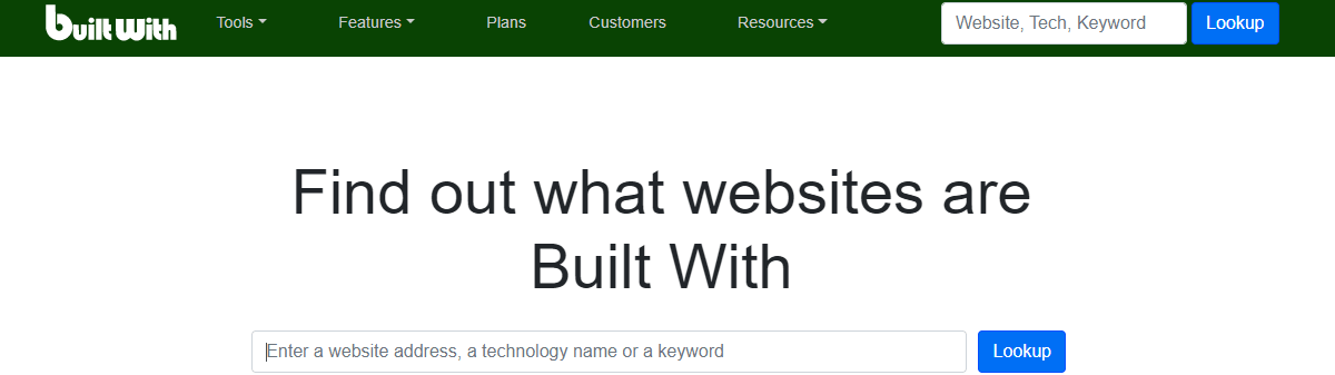 BuiltWith Online Tool