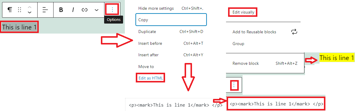 Using HTML element mark