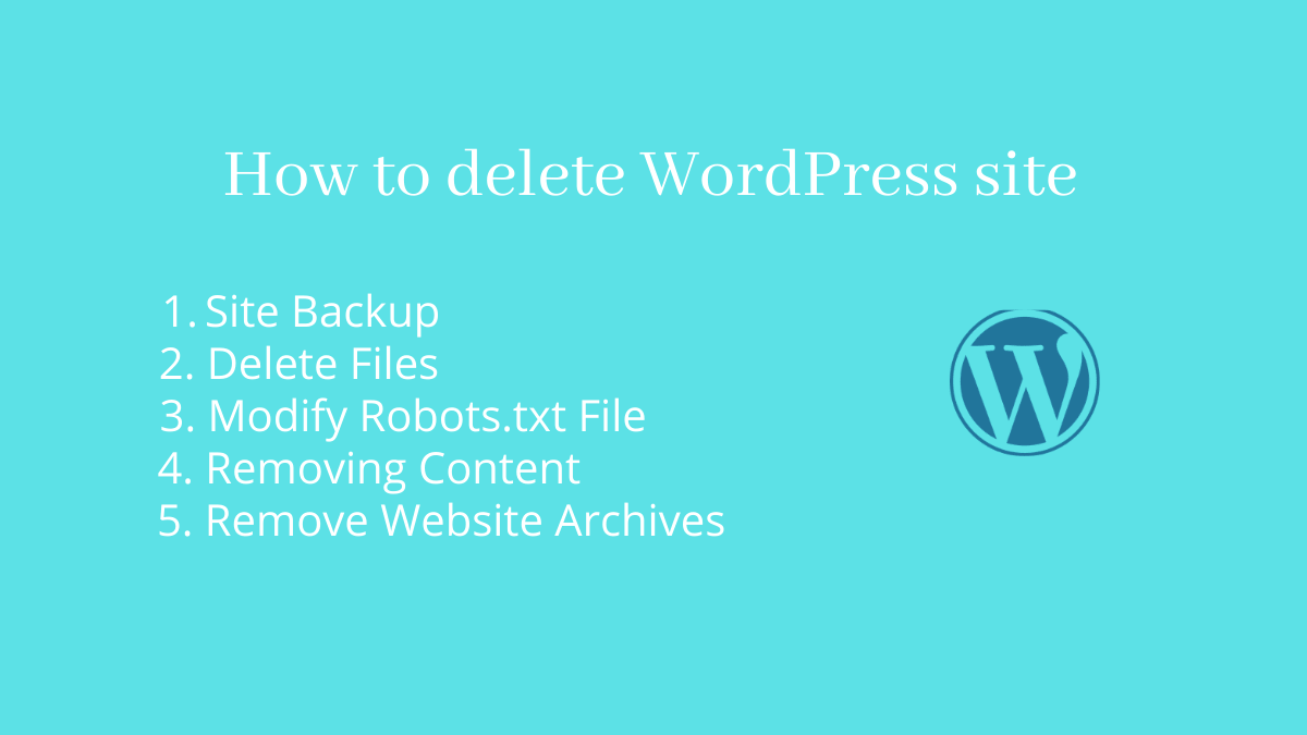 How To delete WordPress site permanently