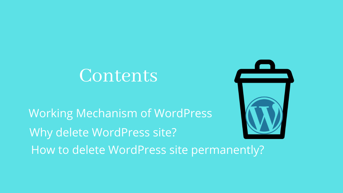 How to delete WordPress site - Contents