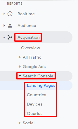 Link Search console to Analytics - Reports
