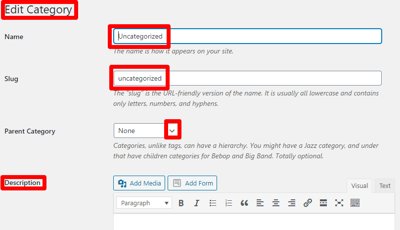 How to edit categories on WordPress