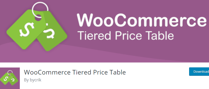 WooCommerce Tiered Price Table - WordPress Plugins