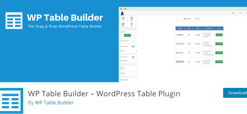 WP Table Builder - WordPress Table Plugins