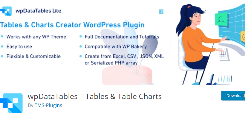 wpDataTables - Create data table in WordPress