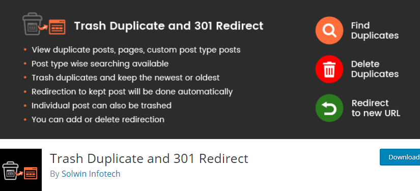 Trash Duplicate and 301 Redirect