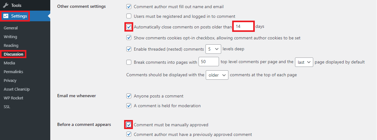 How to turn off comments in WordPress after few days of publishing post
